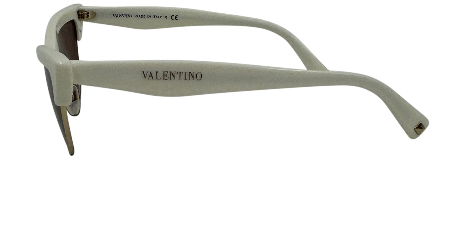 Valentino Cat Eyes, 100&euro;, Accesorios, Blanco/Oro, Tafetán - Acetato, Vista inferior